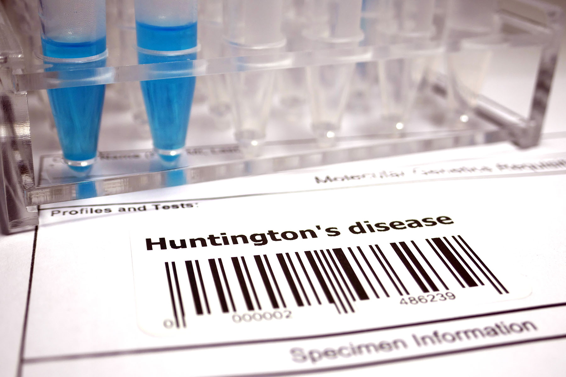 medical equipment sticker with Huntington's disease