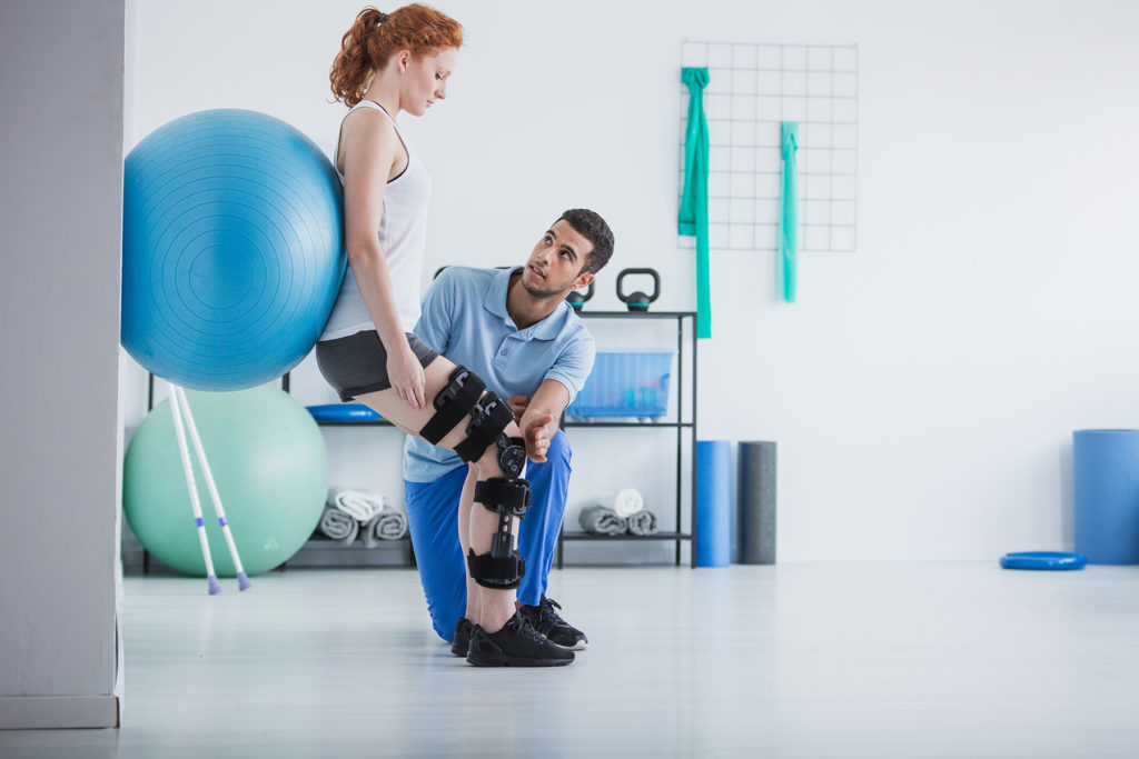 Woman getting physical therapy