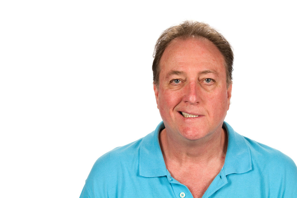 Face of man with Bell's palsy