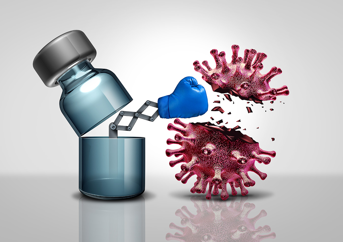 Vaccine booster punches virus Concept