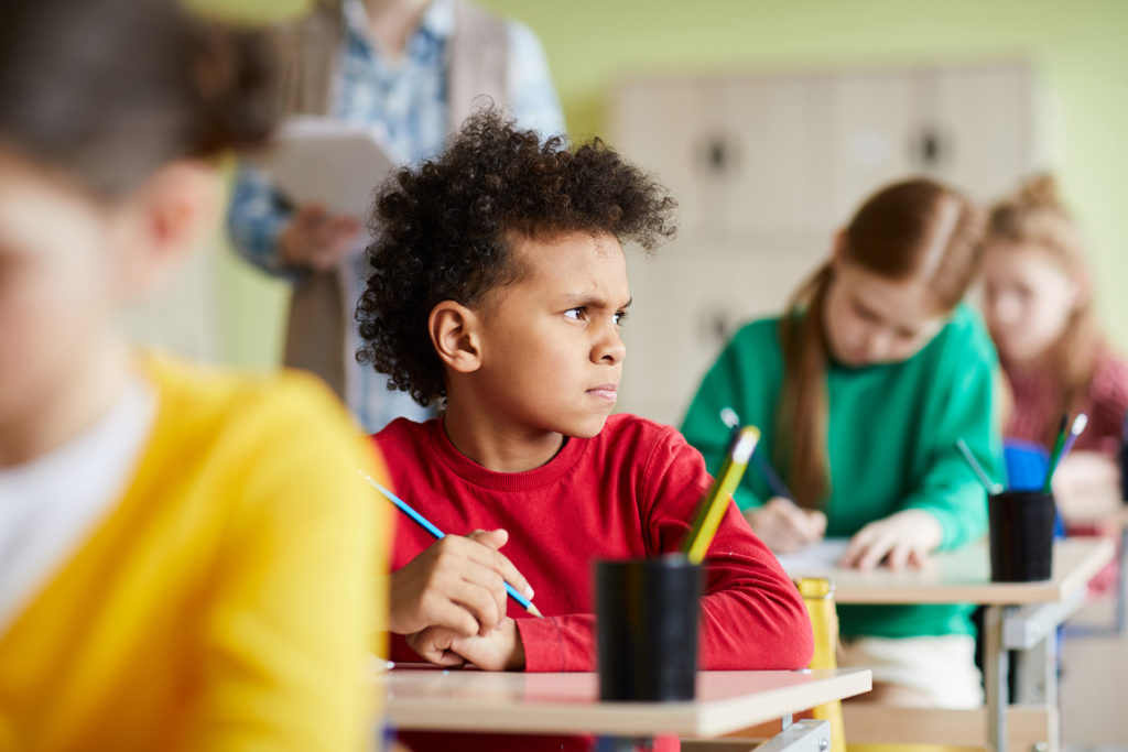 Young student looks distracted