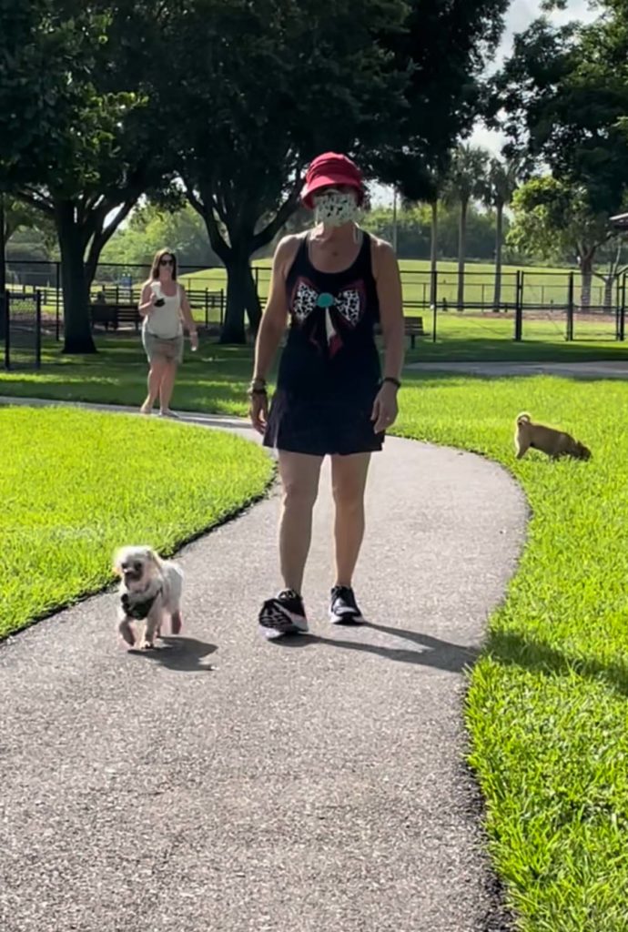 Lesley Klein at dog park