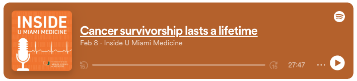 Image for the Inside U Miami Medicine podcast. Prompt to listen.