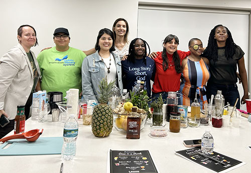 Young adults with cancer and cancer survivors mingled as they held what appeared to be – but weren’t - alcoholic beverages during the recent CARE in a Drink event at Sylvester Comprehensive Cancer Center.