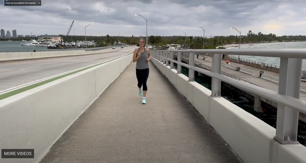 Desiree is a hypertension patient of UHealth's Dr. Maria Delgado. Here she is jogging across a bridge in Miami.