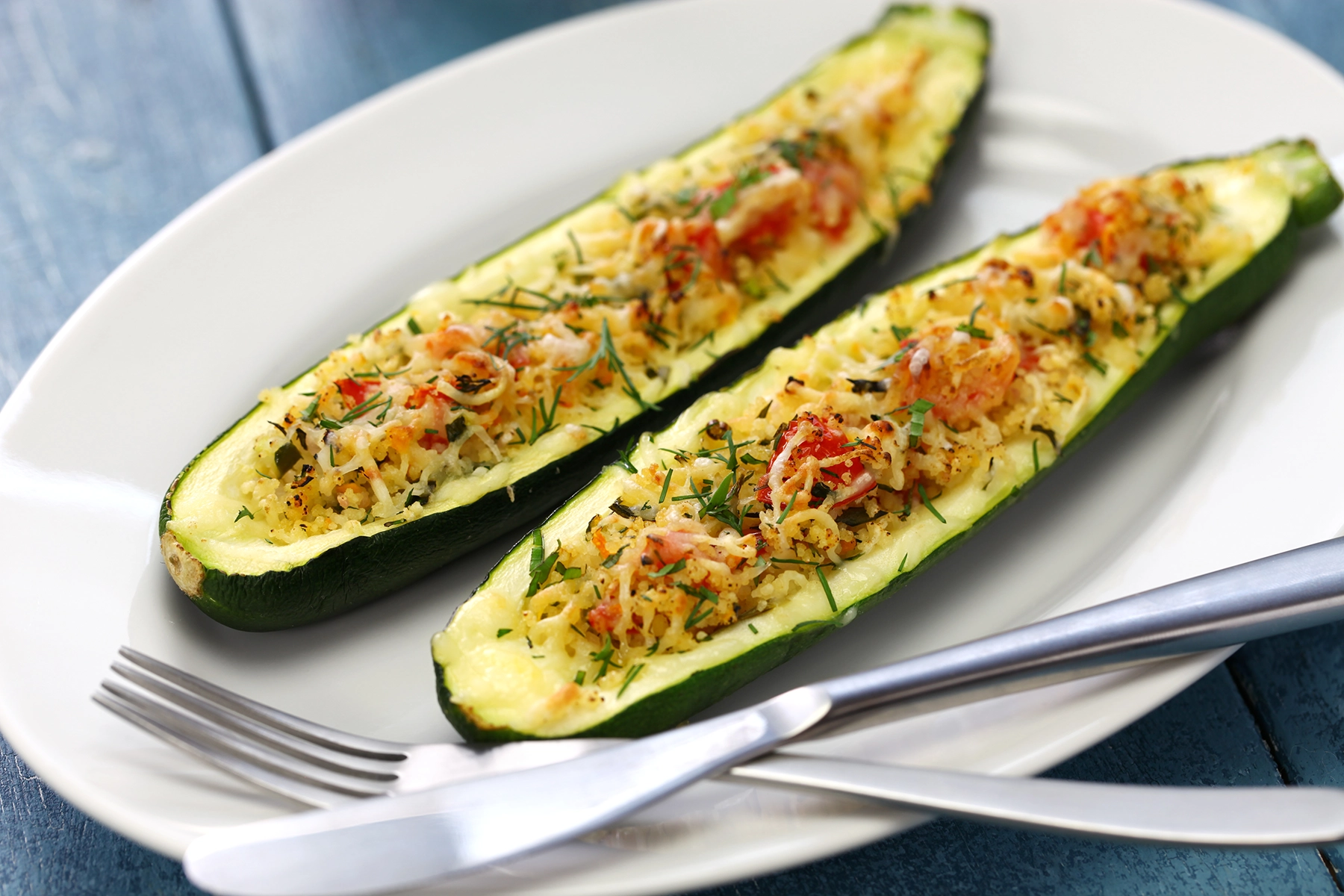 Stuffed squash on a plate