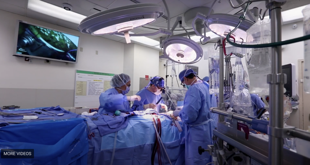Dr. Lamelas and team work in a operating room.