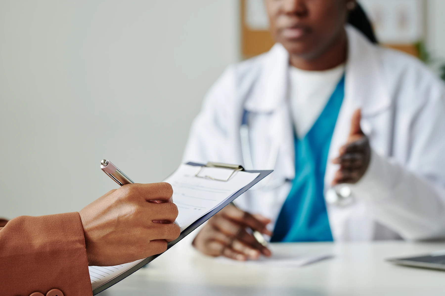 Patient enrolls in a cancer clinical trial. Stock photo representation.