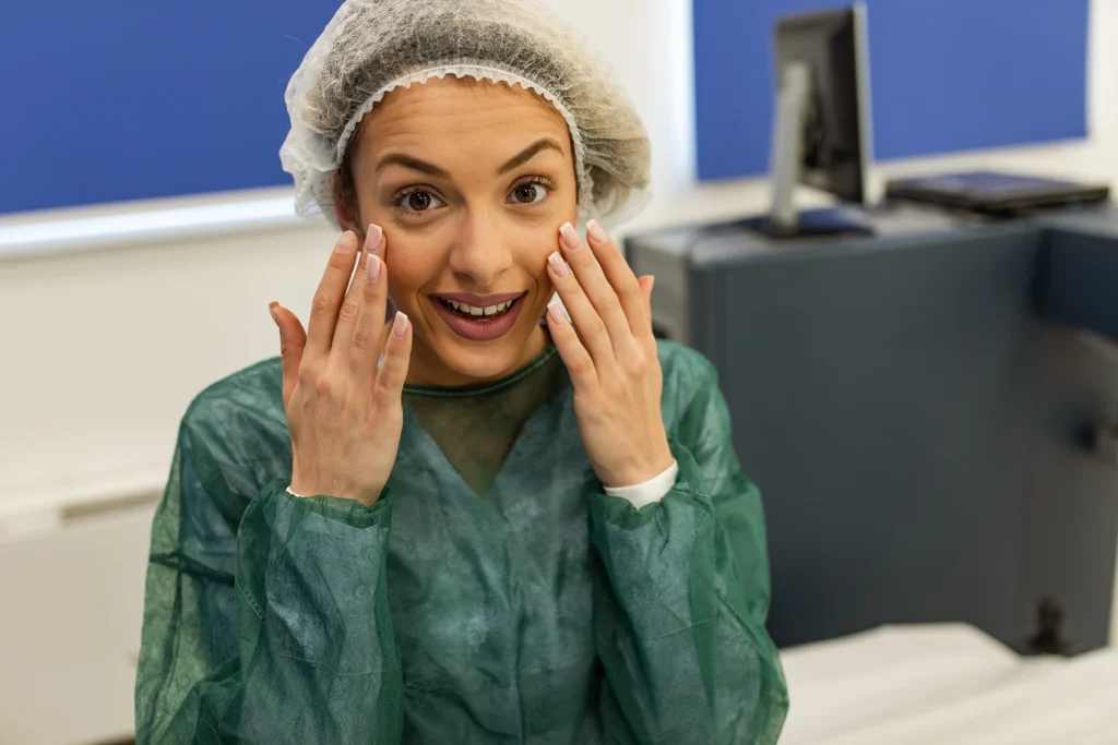 Patient preparing for laser eye surgery.