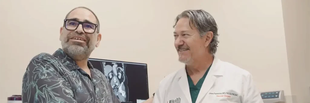 aortic dissection survivor and cardiac surgeon at the UHealth Comprehensive Aortic Program