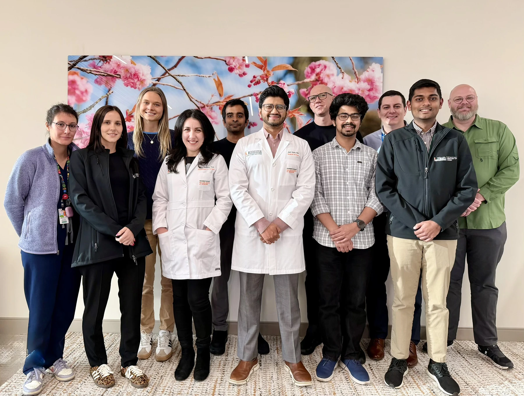 A team photo of the Pancreatic V Foundation at Sylvester Comprehensive Cancer Center